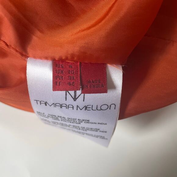 Tamara Mellon Fringed Boho Suede Skirt Burnt Orange 6 $895 - Picture 7 of 16